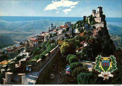 San Marino San Marino Panorama Seconda Torre Wappen
