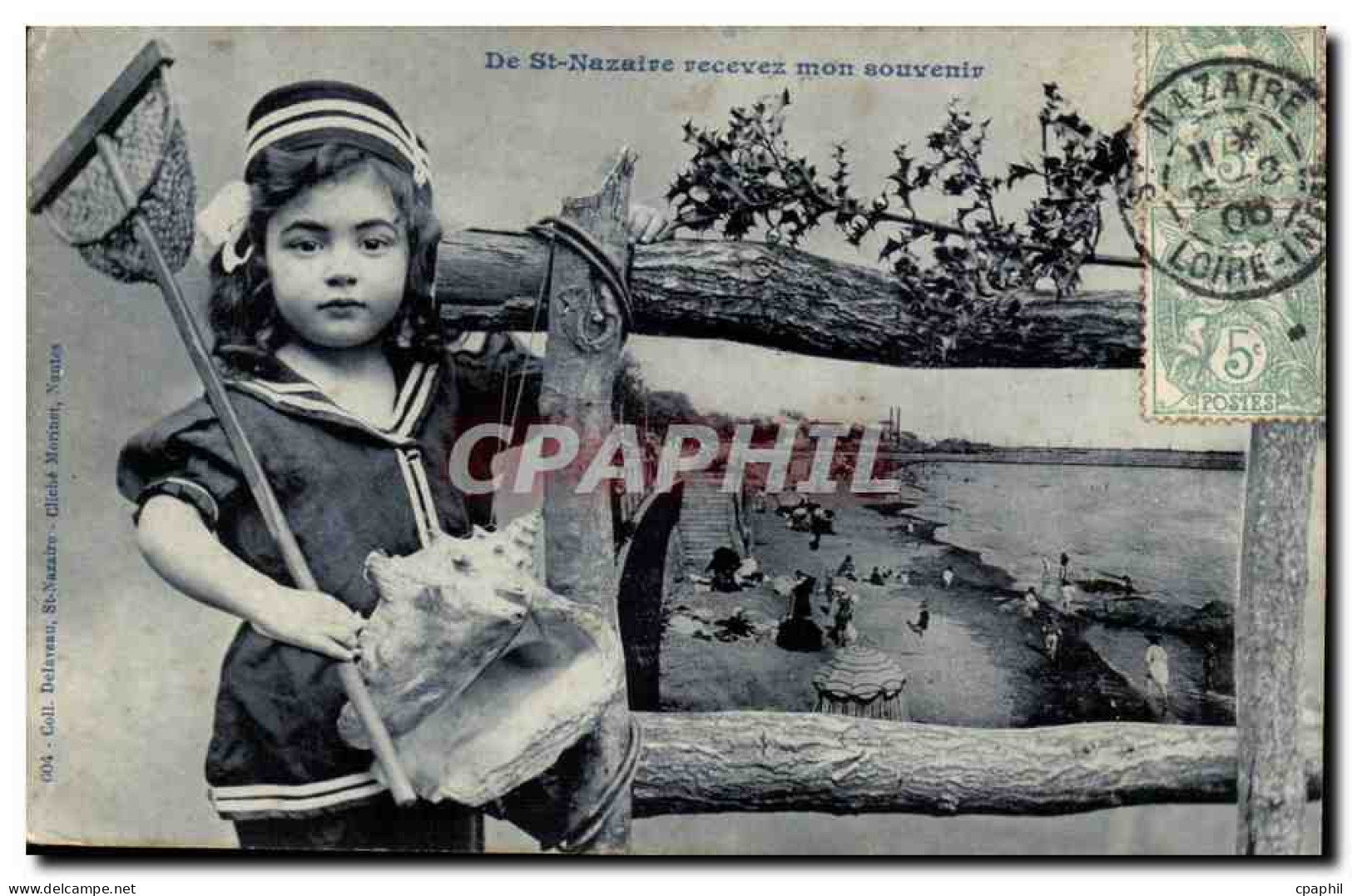 Saint Nazaire - De St Nazaire recevez mon souvenir - Enfant - Jolie fille - CPA
