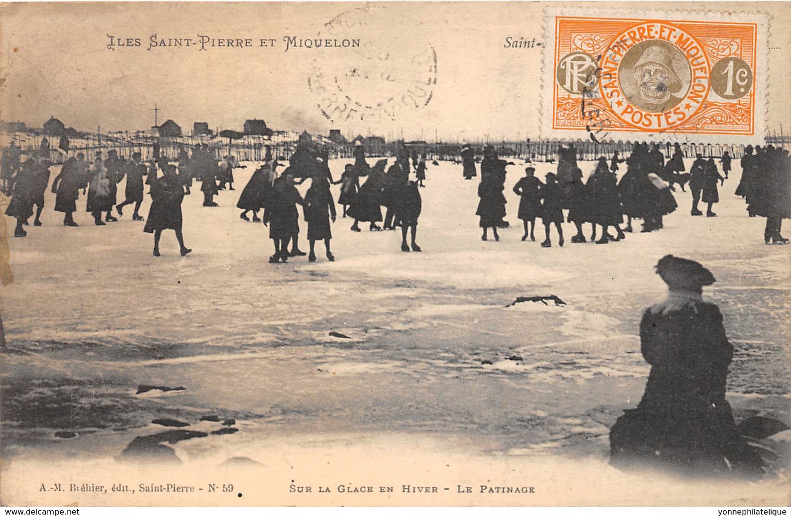 Saint Pierre et Miquelon / 36 - sur la glace en hiver - Le Patinage