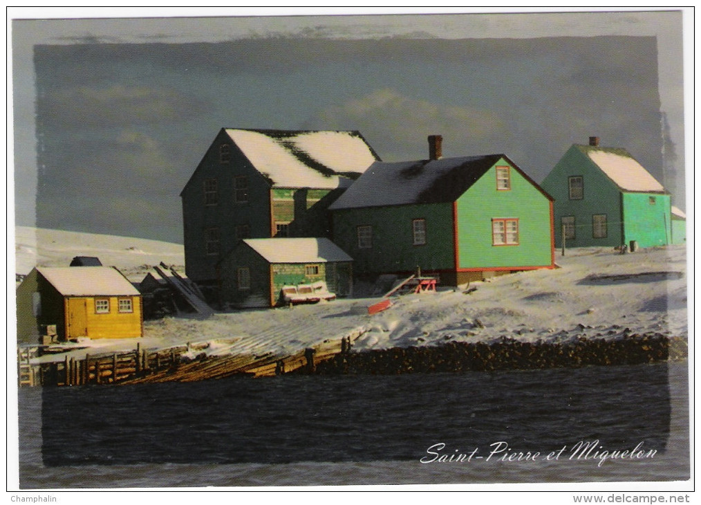 Saint-Pierre et Miquelon - Maisons de l'Ile aux Marins en hiver