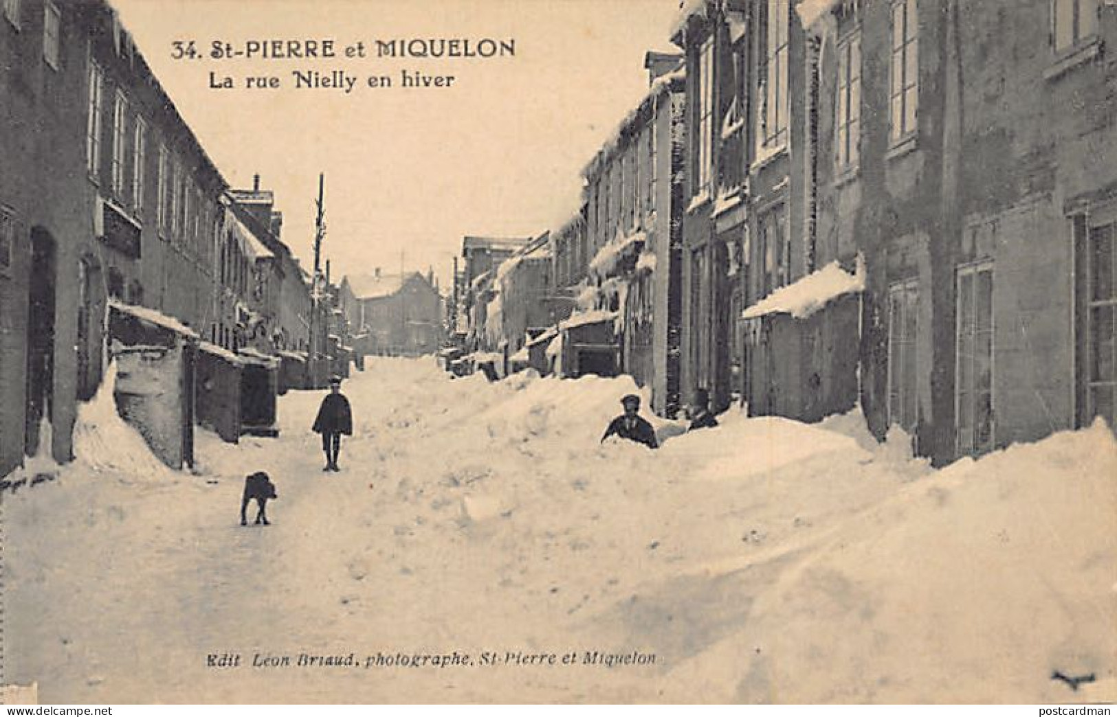 Saint-Pierre & Miquelon - La rue Nielly en hiver - Ed. Léon Briand 34