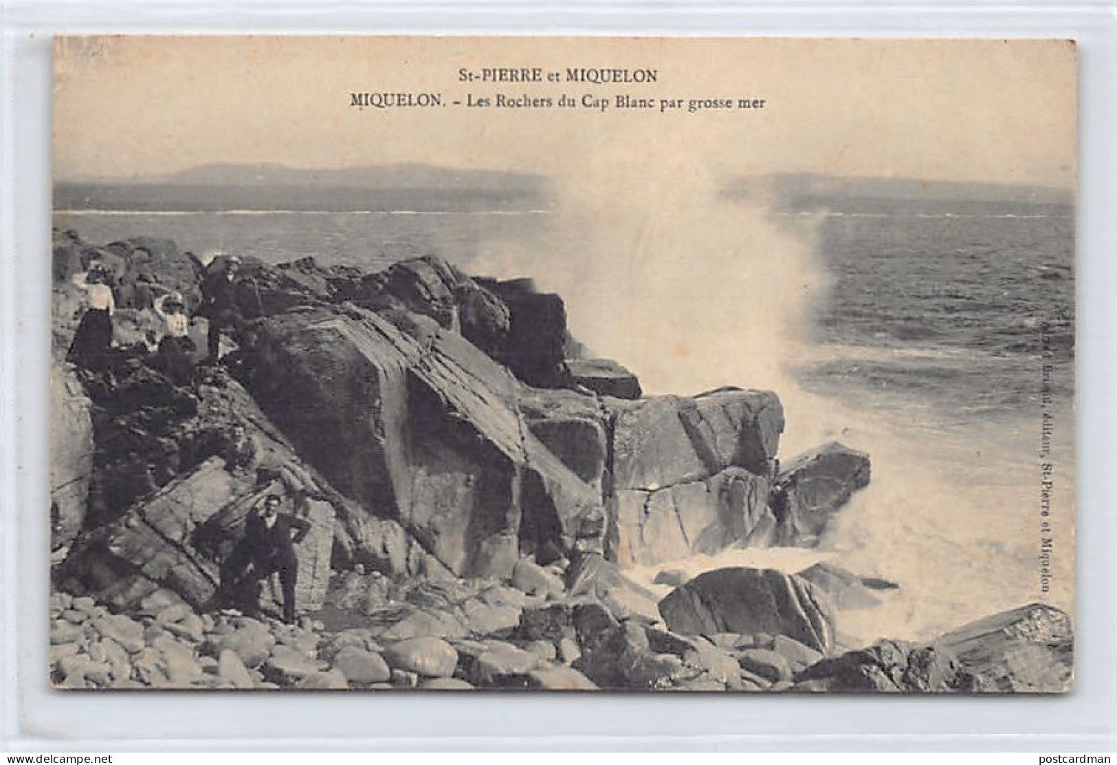SAINT PIERRE & MIQUELON - Miquelon - Les rochers du Cap Blanc par grosse mer - Ed. Alfred Briand