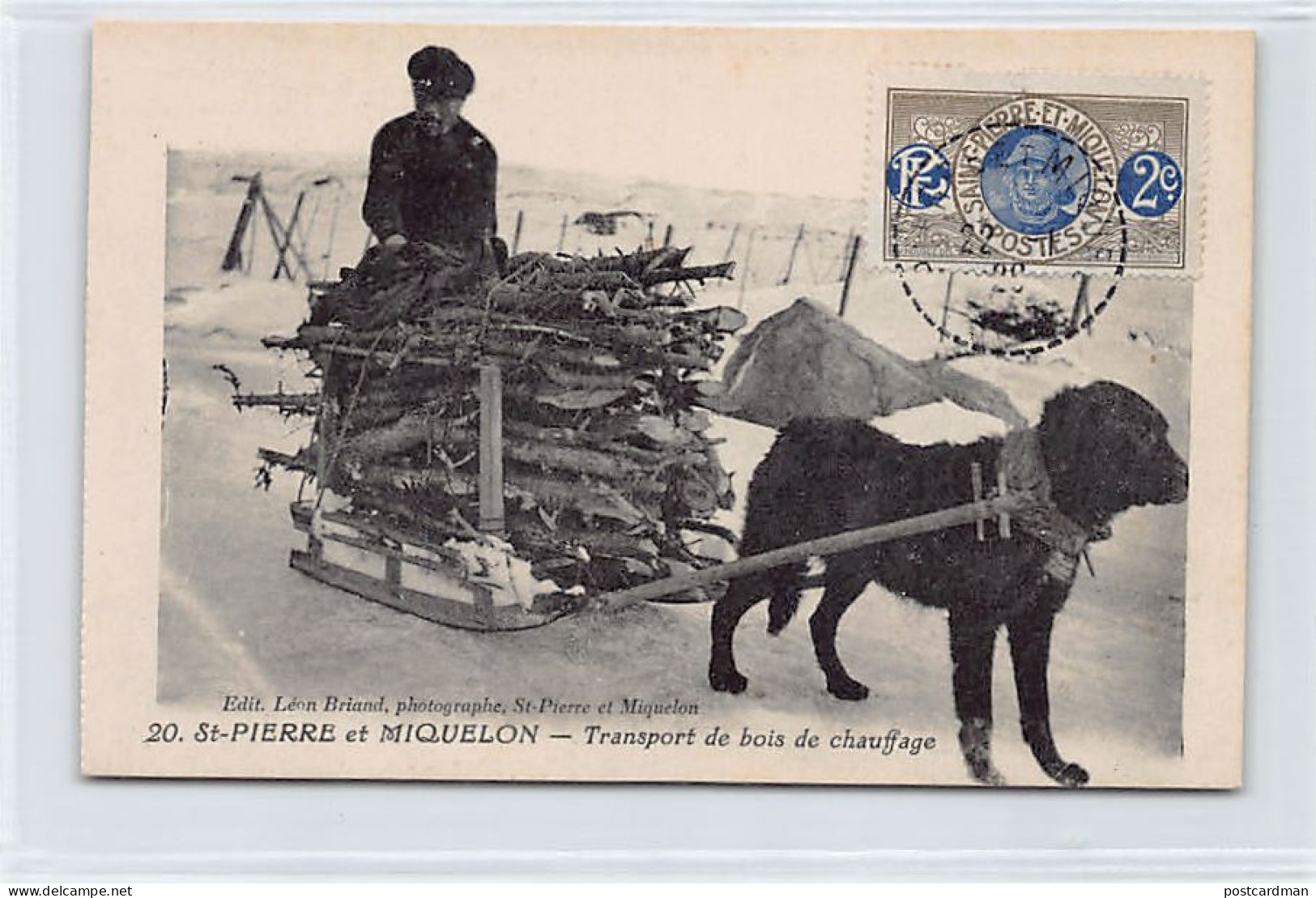 SAINT PIERRE & MIQUELON - Transport de bois de chauffage - Ed. Léon Briand 20