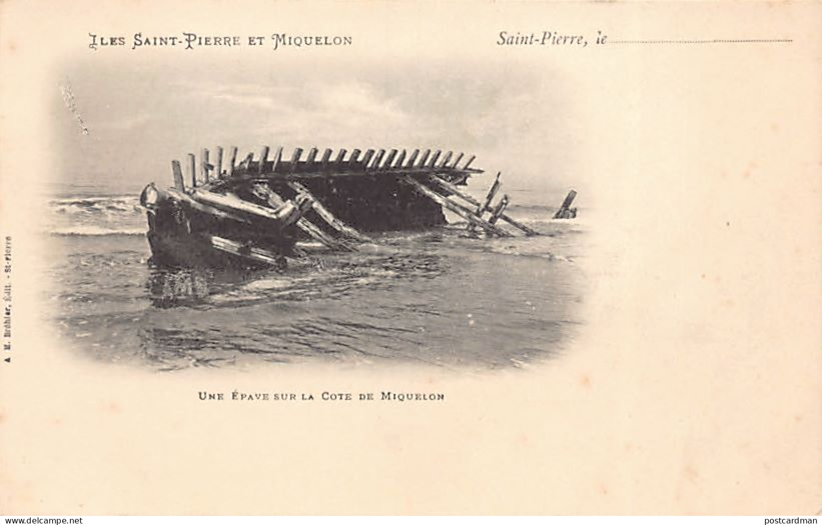 Saint-Pierre & Miquelon - Une épave sur la côte de Miquelon - Ed. A. M. Bréhier