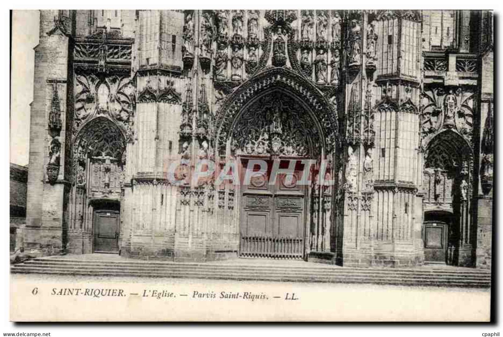 Saint Riquier CPA L'eglise Parvis Saint Riquis