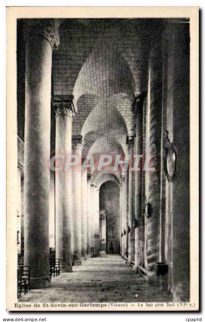 Saint Savin sur Gartempe - eglise - Le bas cote sud CPA