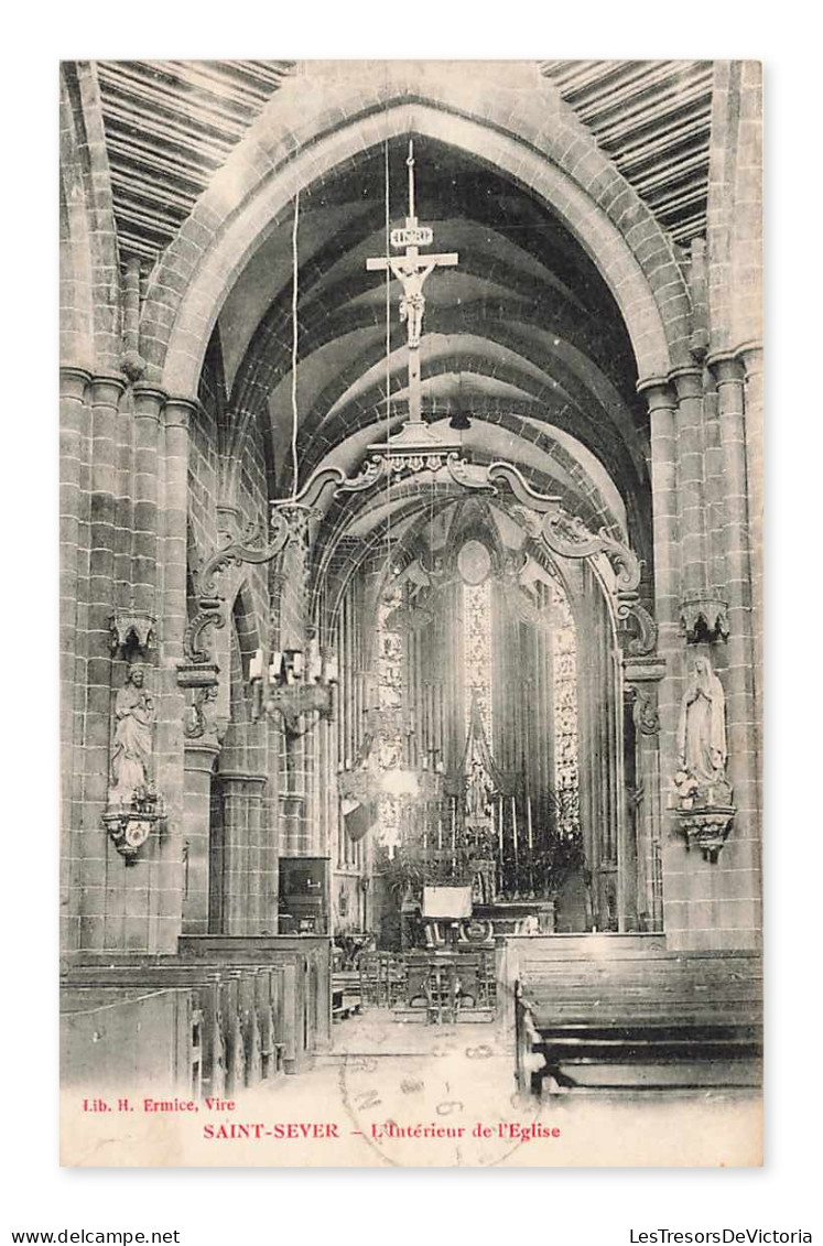 Saint-Sever — L'Intérieur de l'église, CPA, France