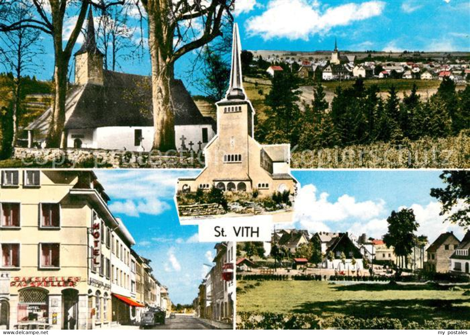 Saint-Vith Kirche Panorama Strassenpartie