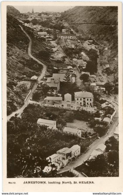 St Helena Jamestown looking North photocard #12