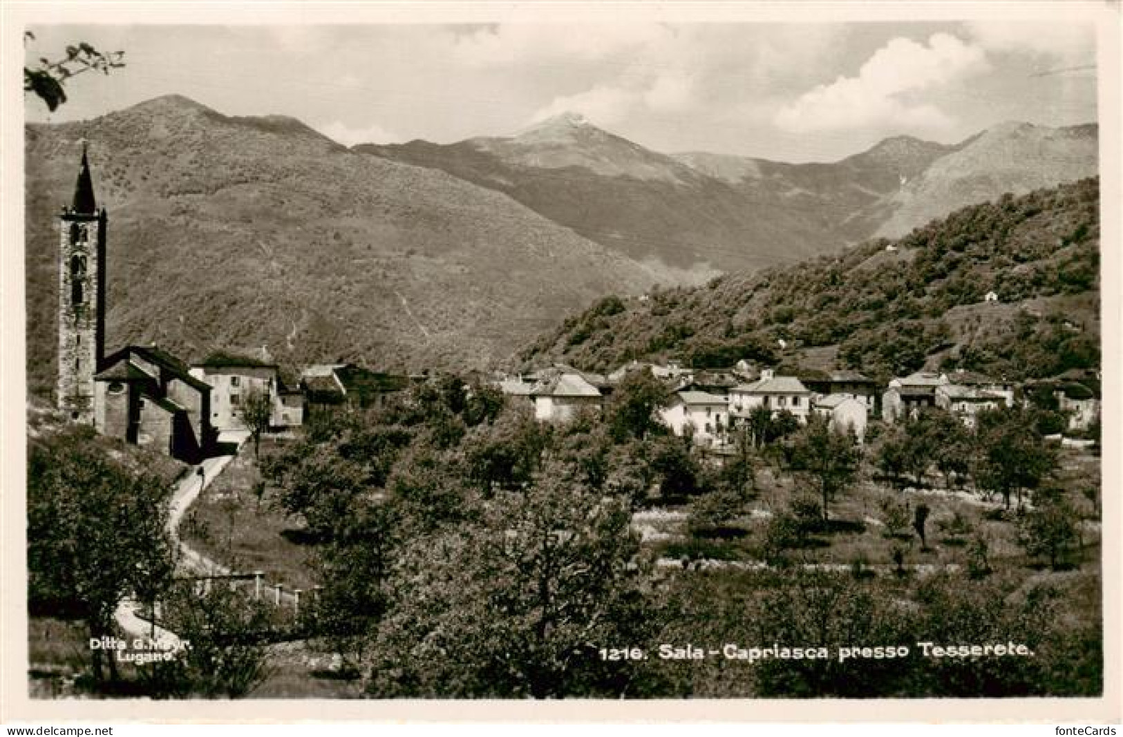 Sala-Capriasca Tesserete TI Panorama mit Kirche