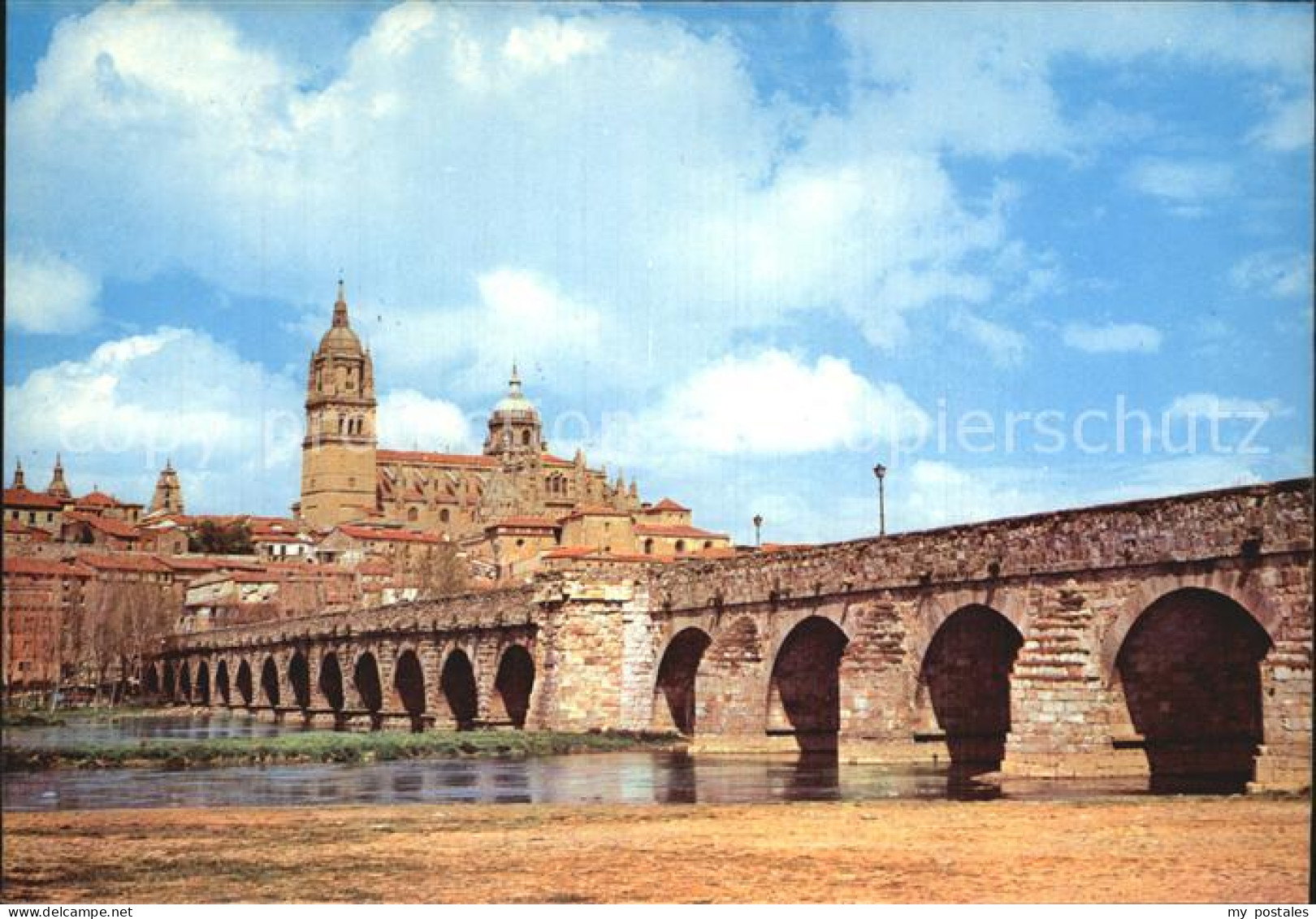 Salamanca Castilla y Leon Catedral y Puenta Romano