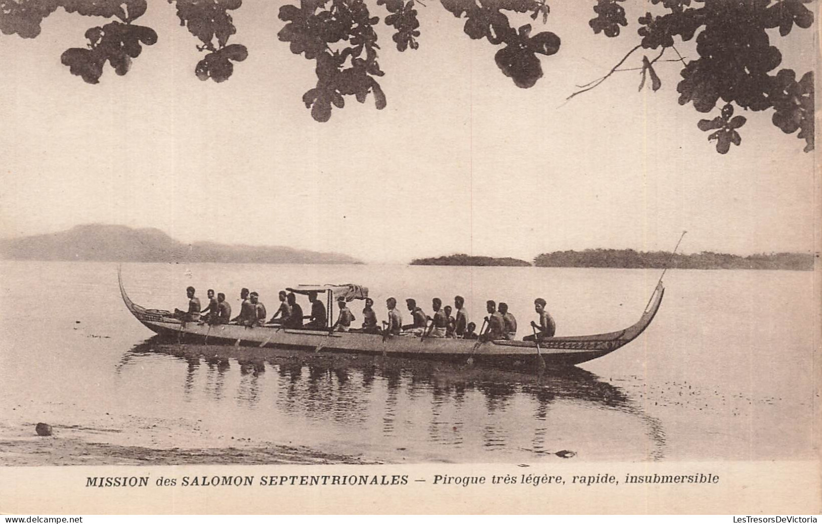SALOMON - Mission des Salomon Septentrinales - Pirogue - animé - transport - CPA