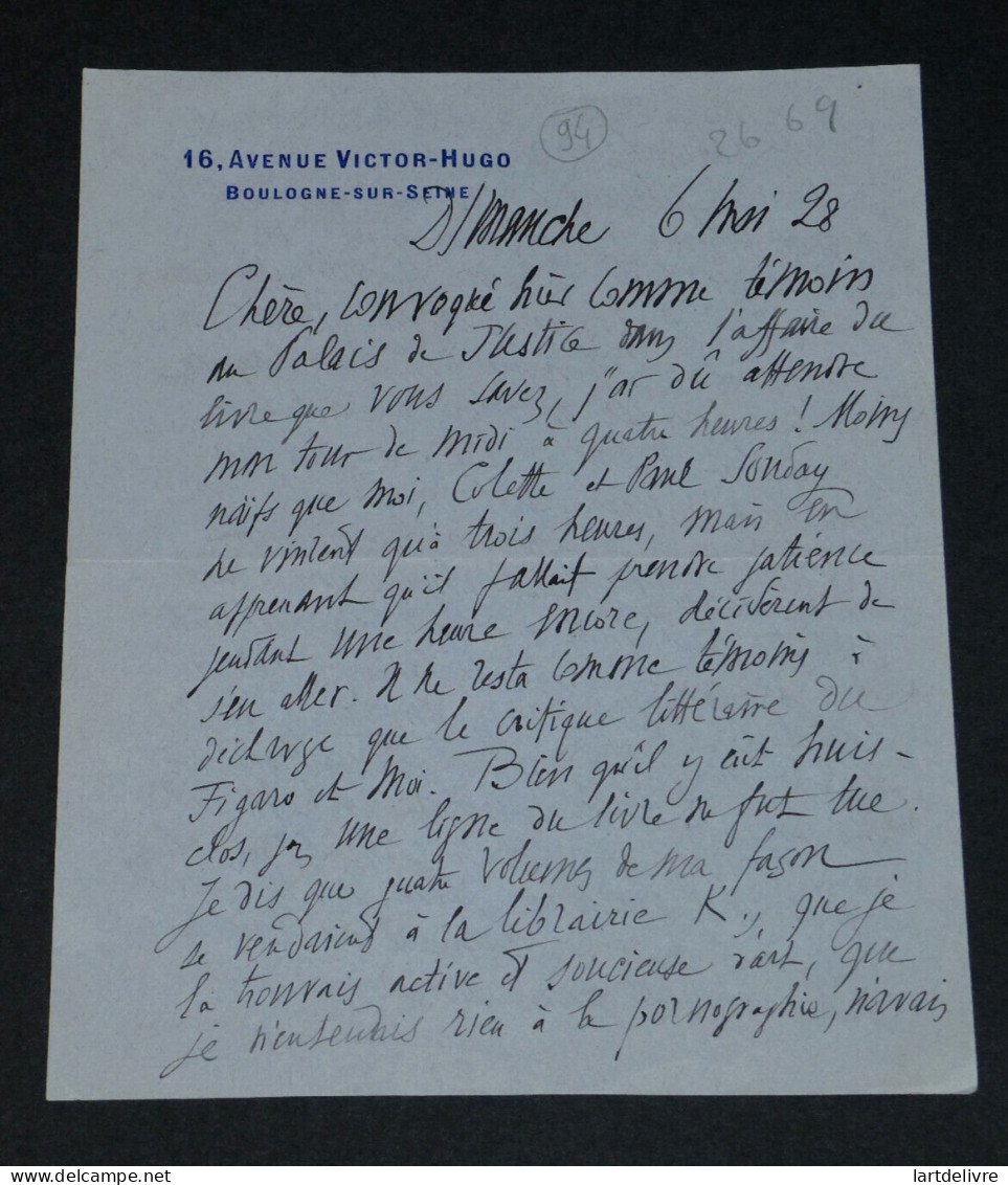 Salomon REINACH - LETTRE AUTOGRAPHE SIGNÉE - Boulogne-sur-Seine - 4 pages - 1928