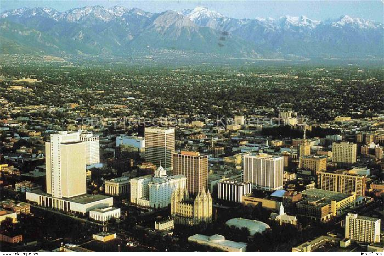 Salt Lake City Utah USA Aerial view of downtown Salt Lake City