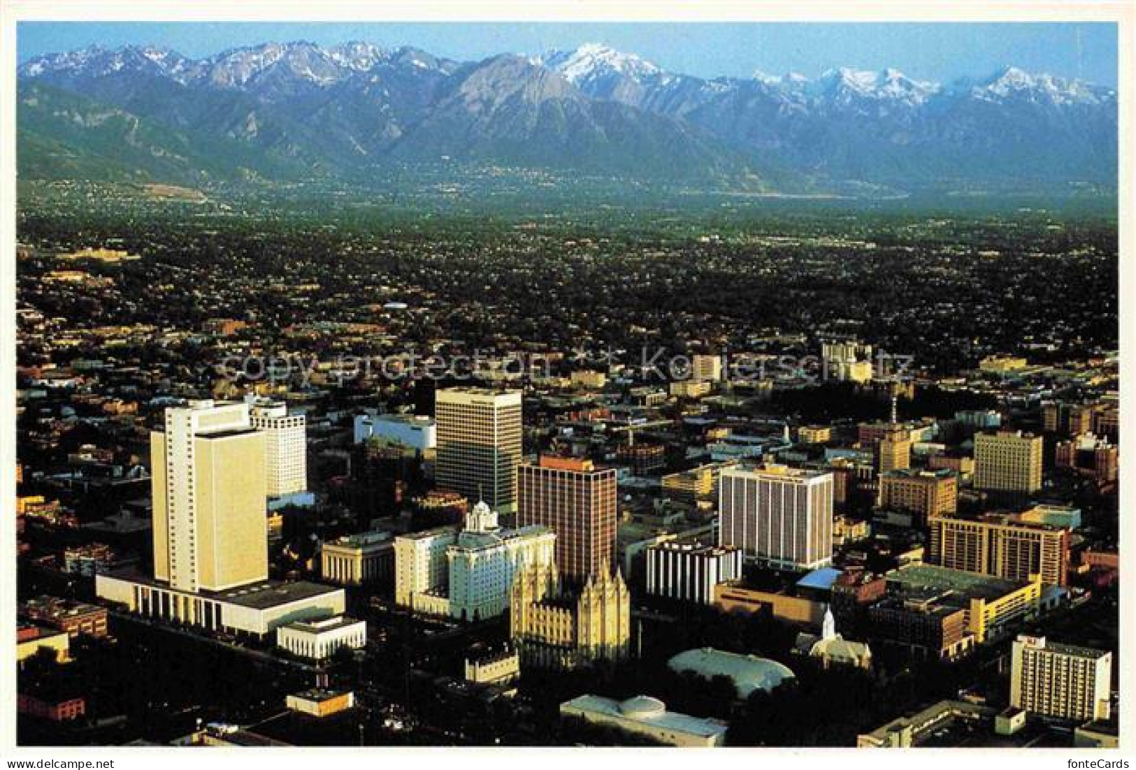 Salt Lake City Utah USA Aerial view of downtown Salt Lake City