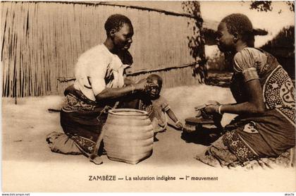 PC ZAMBIA SALUTATION INDIGENE ETHNIC TYPES (a53517)