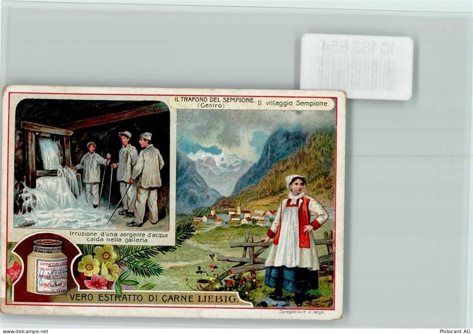 Sammelbild Liebig , Il Traforo del Sempione , Tunnelbau Berufe - 10183654