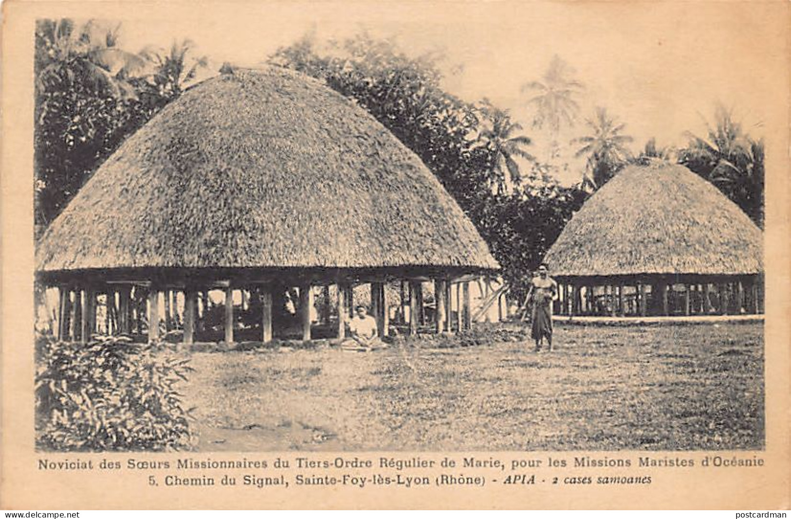 Samoa - APIA - Samoan huts - Publ. Marist Missions in Oceania
