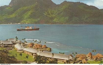 Pago Pago Samoa, Americana Hotel, View of Harbor, Ship, c1960s/70s Vintage Postcard