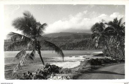 PC SAMOA, PACIFIC, BEACH SCENE AND PALM TREES, Vintage Postcard (b19442)