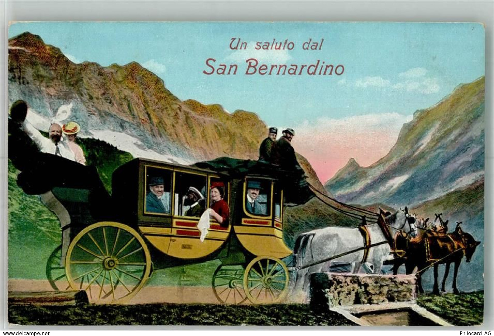 San Bernardino Foto AK Postkutsche - 13581958