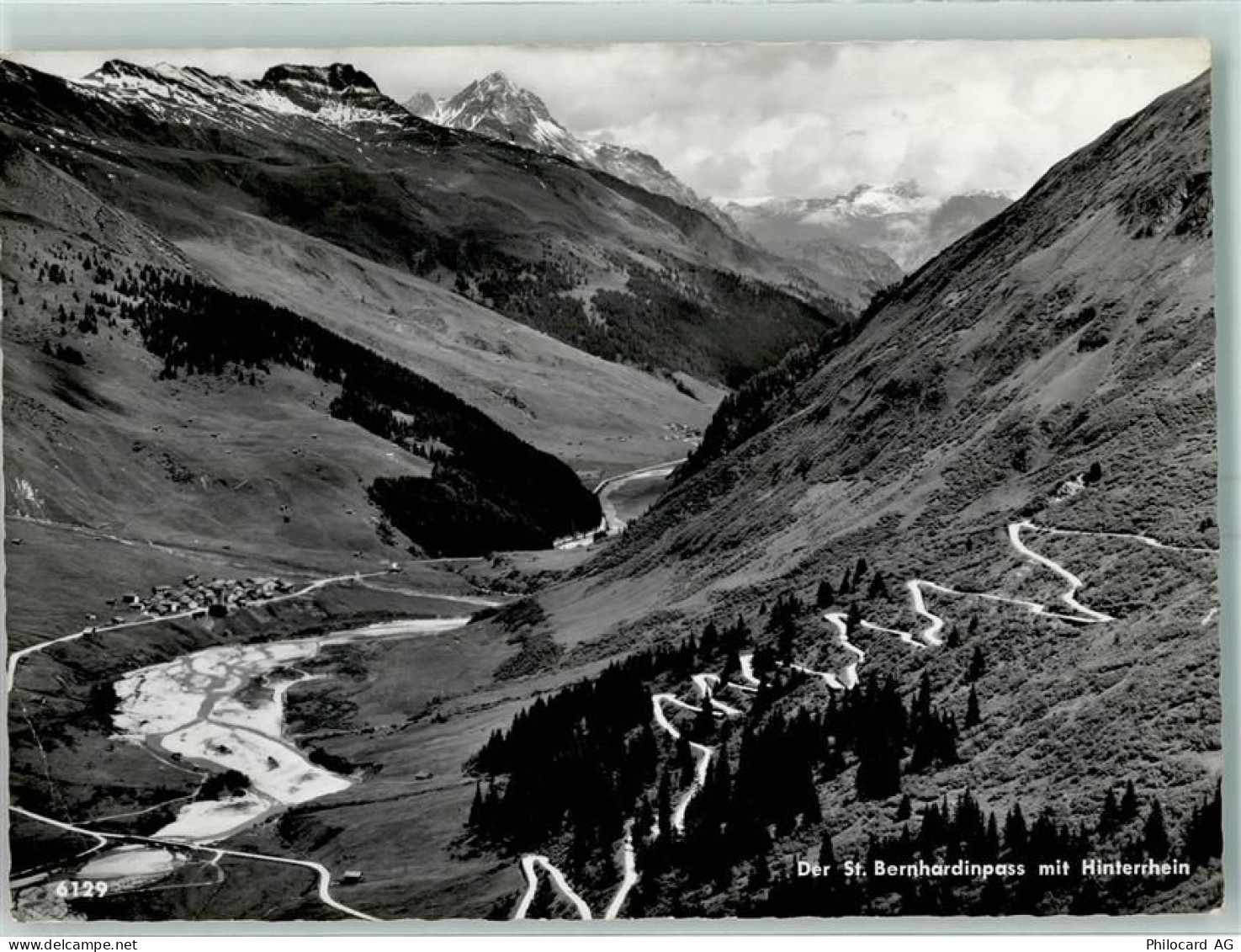 San Bernardino Hinterrhein 1961 - St. Bernardinpass mit Hinterrhein - 10390688