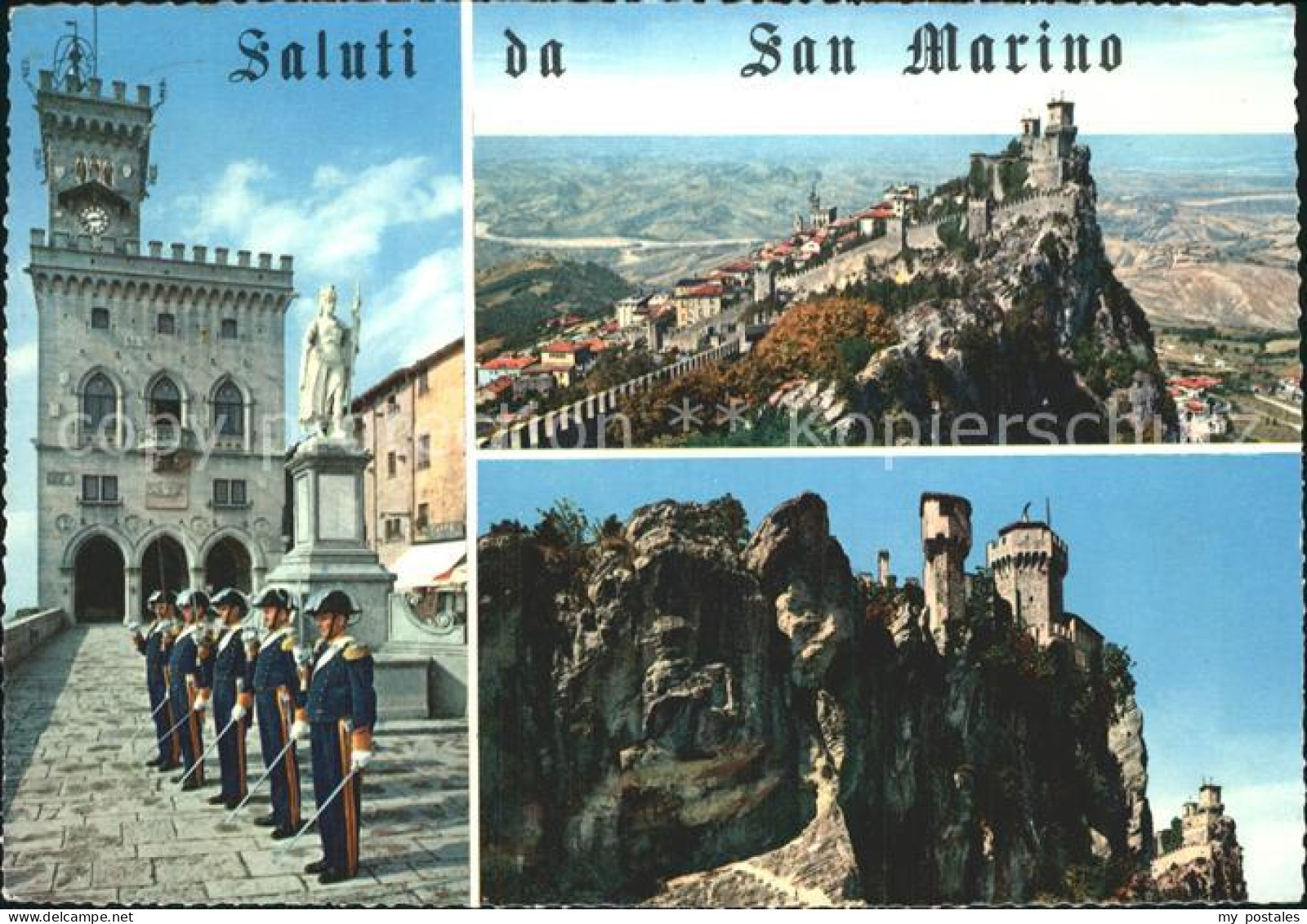 San Marino San Marino Burgansichten mit Gardesoldaten