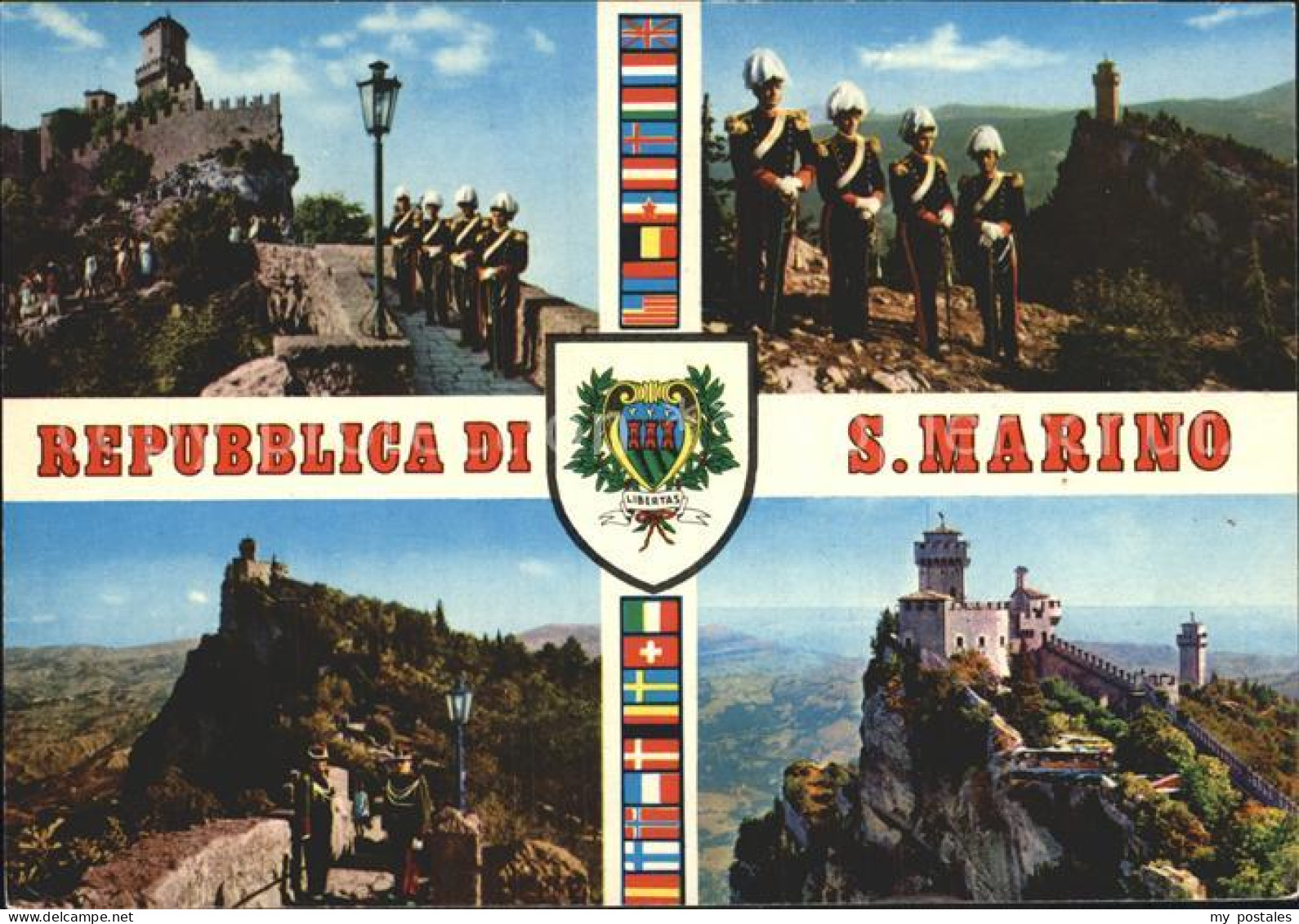 San Marino San Marino mit Burg und Gardesoldaten