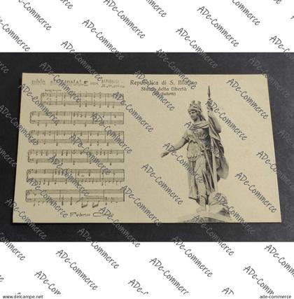 Cartolina Inno Nazionale Repubblica di S. Marino - Statua della Libertà (Del Galletti)