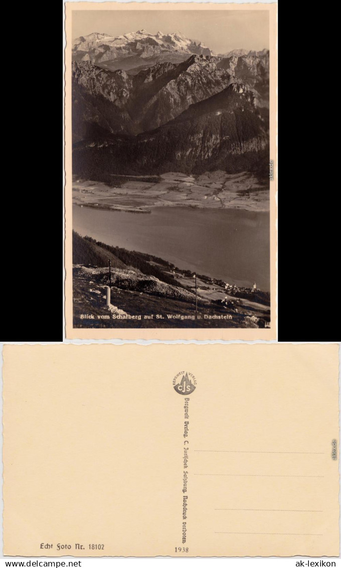Sankt Wolfgang Salzkammergut  Schafberg auf St. Wolfgang und Dachstein 1938