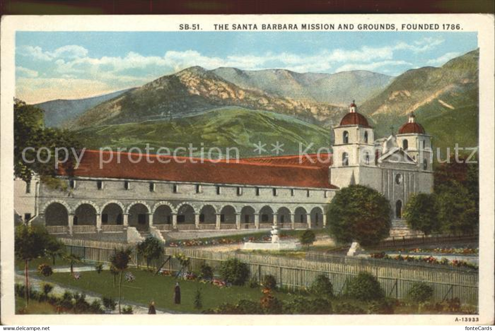 Santa Barbara California The Santa Barbara Mission and Grounds Fournded 1786