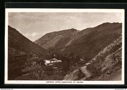 CPA St. Helena, Gardens upper Jamestown, vue de Berge