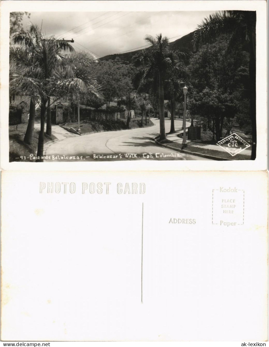 Santiago de Cali Paseo de Belalcazar Street View Colombia Kolumbien AK 1950