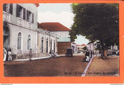 10524 /  ◉  Incomum SÃO TOME e PRINCIPE Ex-colônias portuguesas Um trecho de Cidade 1910s Edição ELITE N°6 Peu Commun S