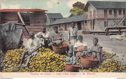 São Tomé e Príncipe - Roça Vista Alegre - Quebra do cacao - Ed. Antonio Joaquim Braz