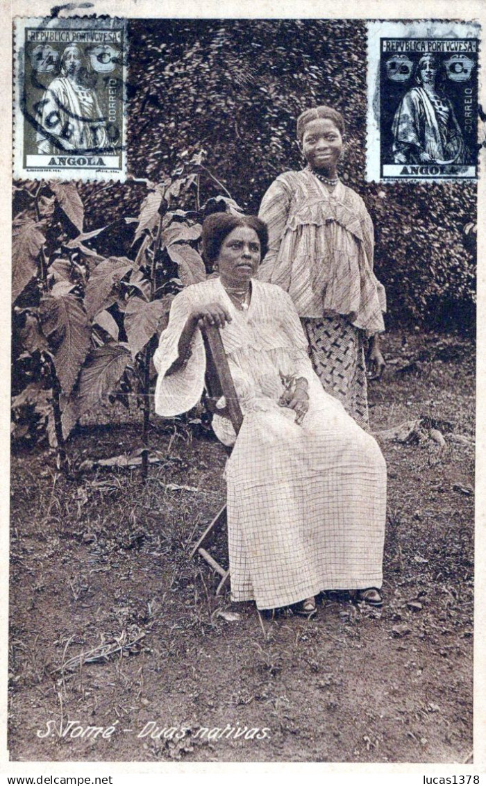 SÃO TOMÉ E PRÍNCIPE / DUAS NATIVAS / BEL AFFRANCHISSEMENT ANGOLA