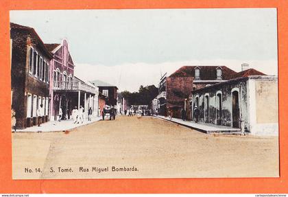 10527 /  ◉  ️ Incomum SÃO TOME e PRINCIPE Ex-colônias portuguesas Rua Miguel BOMBARDA 1910s Edição ELITE 6