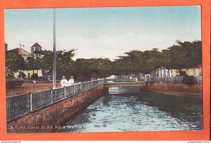 10529 /  ◉  ️ Incomum SÃO TOME e PRINCIPE Ex-colônias Portuguesas Canal do Rio AGUA GRANDE Edição ELITE 26 Peu Commun
