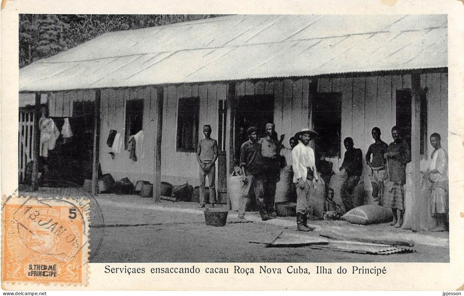 SAO TOME-ET-PRINCIPE - SERVICAES ENSACCANDO CACAU ROCA NOVA CUBA, ILHA DO PRINCIPE