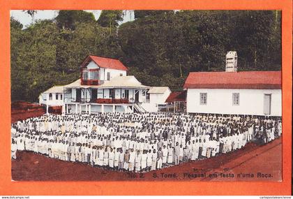 10525 /  ◉  ️ Incomum SÃO TOME e PRINCIPE Ex-colônias portuguesas Pessoal Festa n'uma ROCA 1910s-ELITE 2