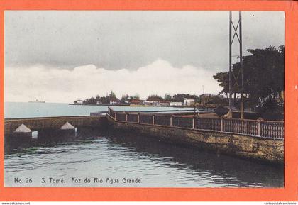 10526 /  ◉  ️ Incomum SÃO TOME e PRINCIPE Ex-colônias Portuguesas Foz do Rio AGUA GRANDE 1910s Edição ELITE 26
