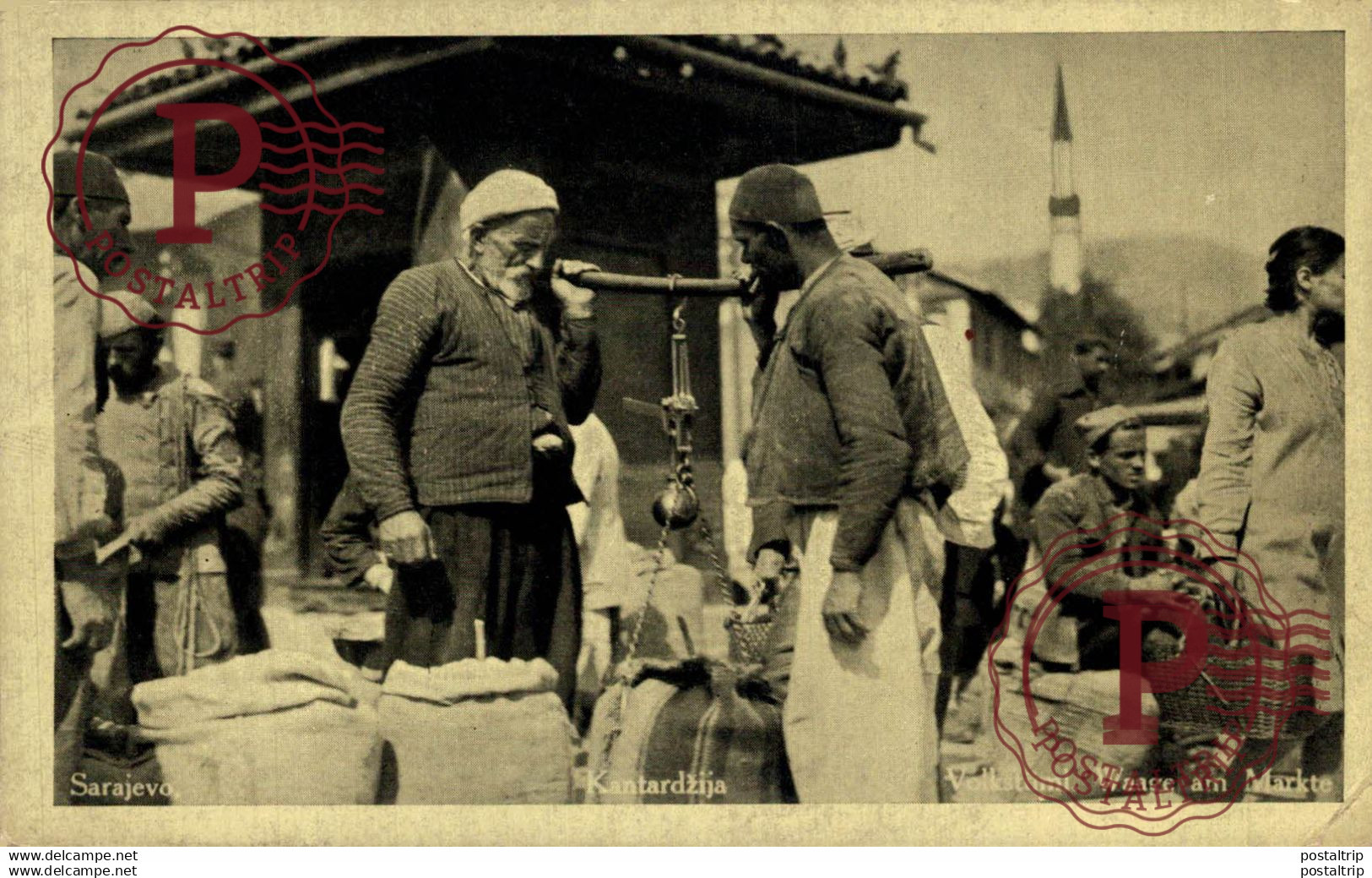 SARAJEVO, KANTARDZIJA. VOLKSTÜML WAAGE AM MARKTE.  BOSNIA Y HERZEGOVINA  BOSNIEN UND HERZEGOWINA