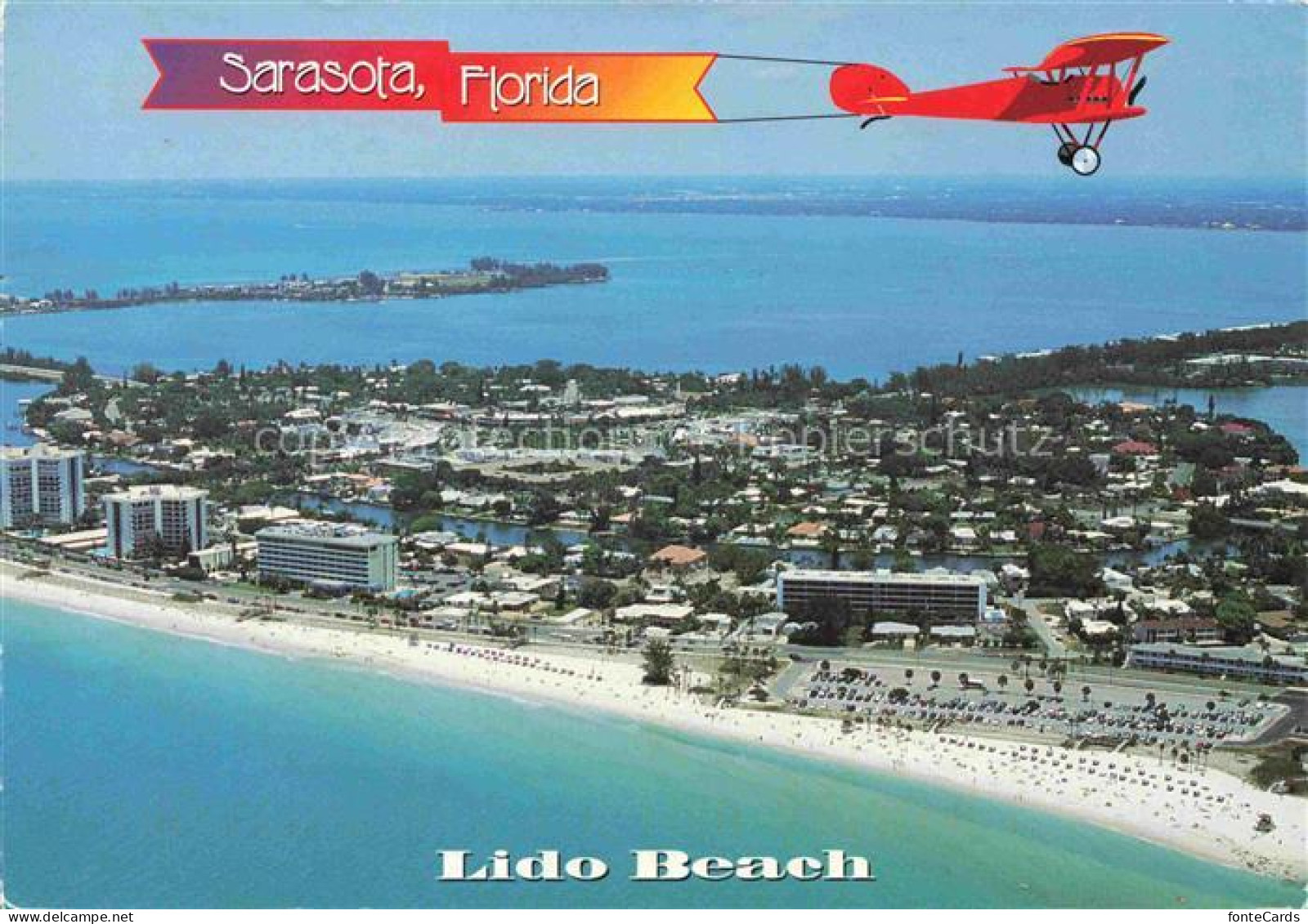 Sarasota Bay Florida USA Lido Beach Fliegeraufnahme