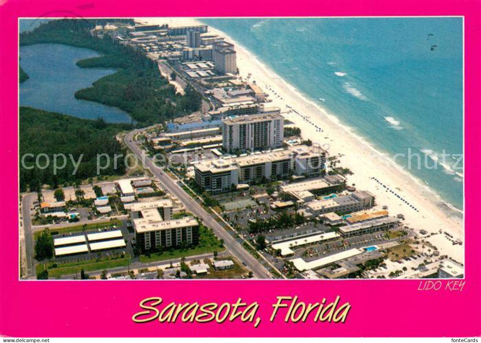 Sarasota Florida Aerial view of Lido Beach