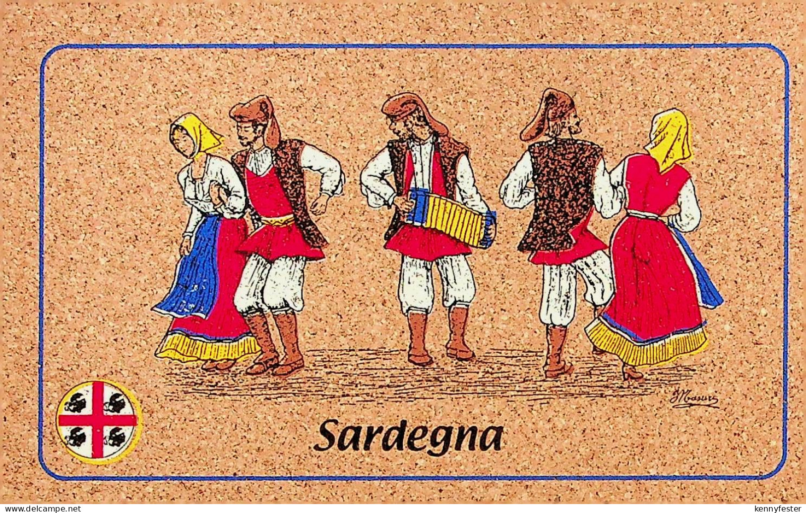Sardegna - Costumi - Karte aus Kork