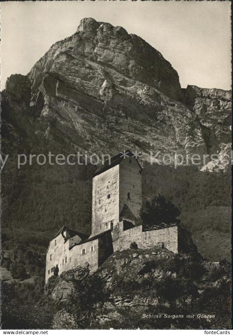 Sargans Schloss Sargans mit Gonzen