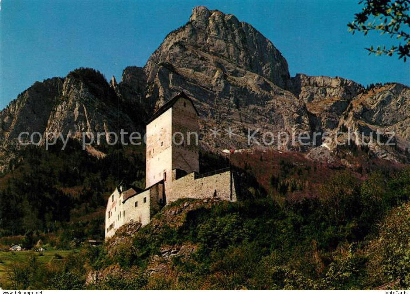 Sargans Schloss Sargans mit Gonzen