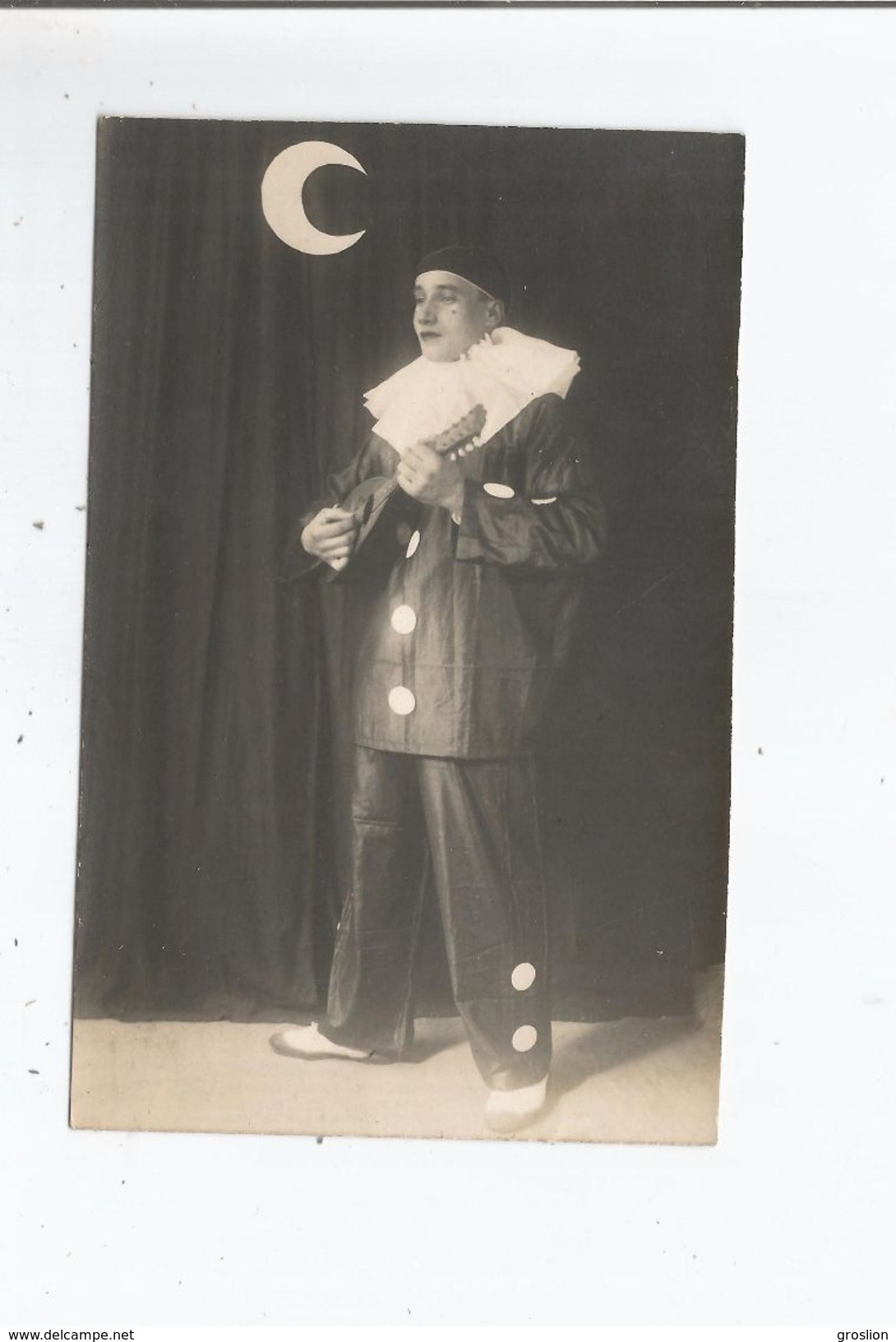 SARTROUVILLE (YVELINES) CARTE PHOTO ACTEUR EN PIERROT DE LA STE LYRIQUE LA LIBELLULE DU VAL NOTRE DAME SARTROUVILLE
