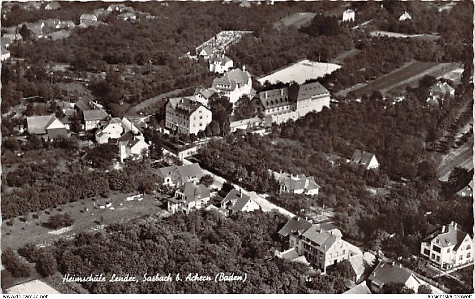 Sasbach bei Achern Panorama Heimschule gl1959 #140.531