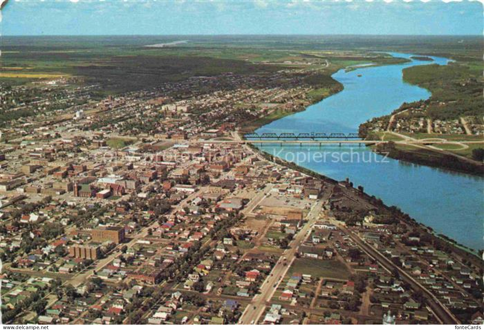 Saskatchewan Canada Birds eye view of Prince Albert